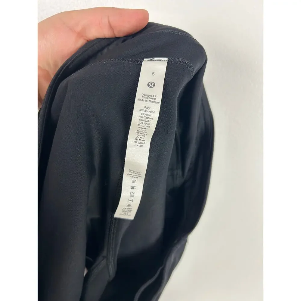 Lululemon Black Pace Rival Mid-Rise Skirt Size 6